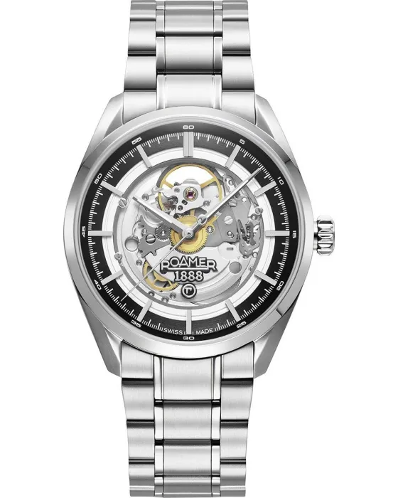 Ανδρικό ρολόι Roamer Pro Auto Automatic 965985-41-85-20, Ασημί καντράν, Μπρασελέ από Ανοξείδωτο ατσάλι