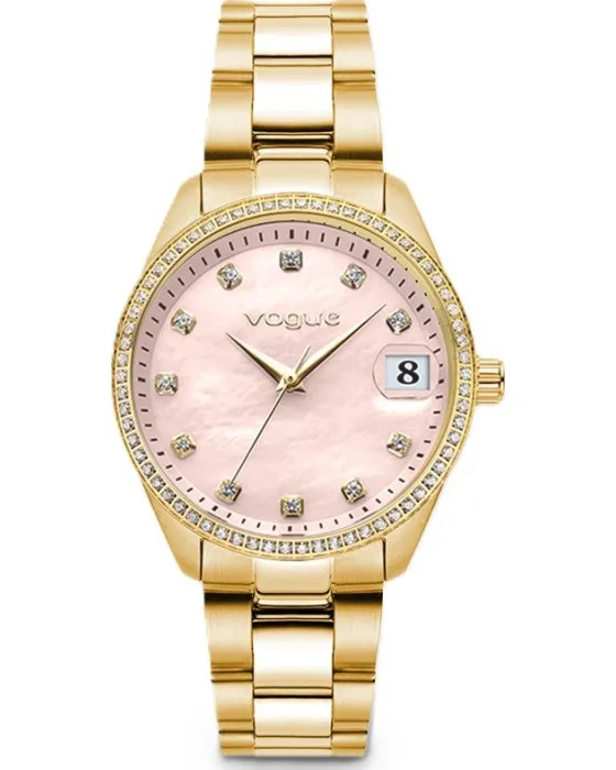Γυναικείο ρολόι Vogue Reina Medium 2020614248, Ροζ / Φίλντισι καντράν, Μπρασελέ από Ανοξείδωτο ατσάλι