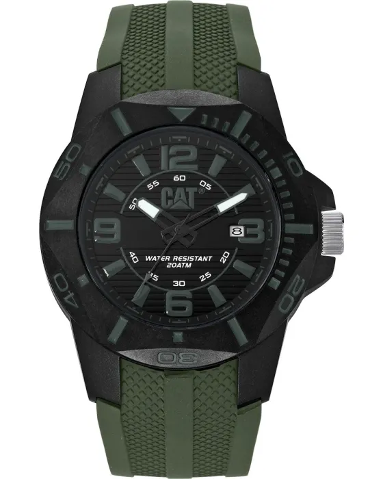 Ανδρικό ρολόι Caterpillar Diver LR16123133, Μαύρο καντράν, Λουρί από Καουτσούκ