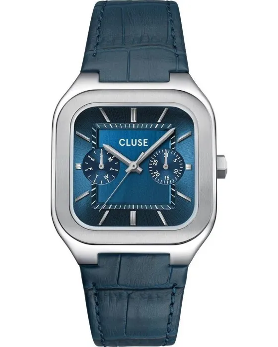Ανδρικό ρολόι Cluse Quadrus CW26207, Καφέ καντράν, Λουρί από Δερμάτινο