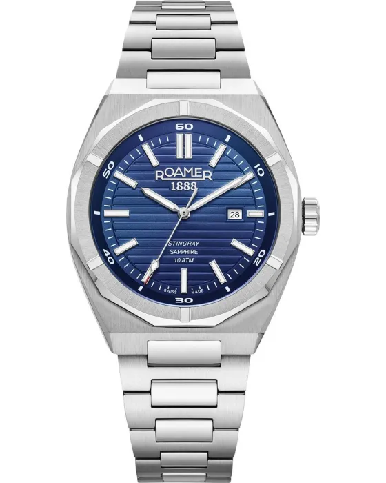 Men's watch Roamer Stingray 405856-41-45-50, Blue dial, Bracelet in Stainless Steel