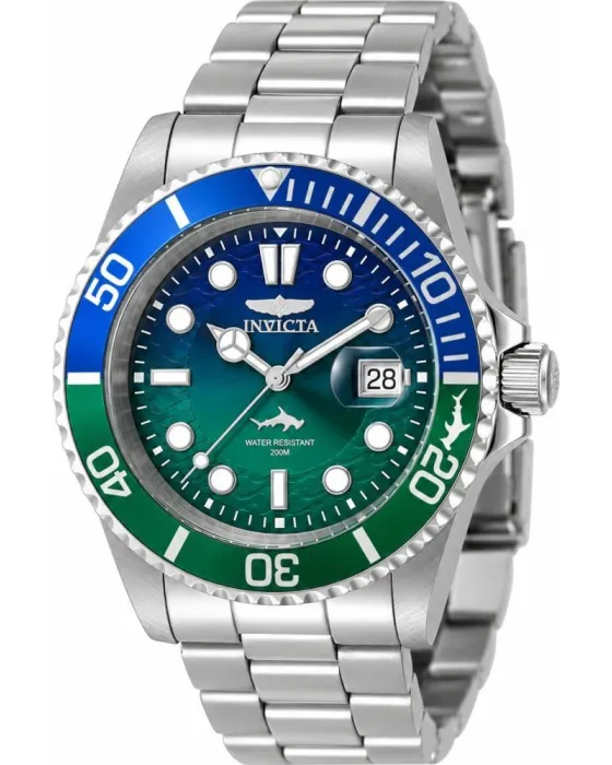 Men's watch Invicta Pro Diver 50899, Blue / Green dial, Bracelet in Stainless Steel