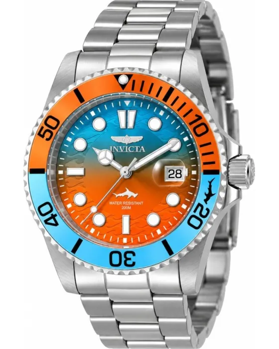 Ανδρικό ρολόι Invicta Pro Diver 50903, Μπλε / Πορτοκαλί καντράν, Μπρασελέ από Ανοξείδωτο ατσάλι
