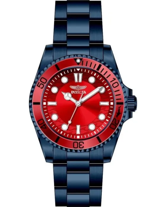 Ανδρικό ρολόι Invicta Pro Diver 50965, Κόκκινο καντράν, Μπρασελέ από Ανοξείδωτο ατσάλι