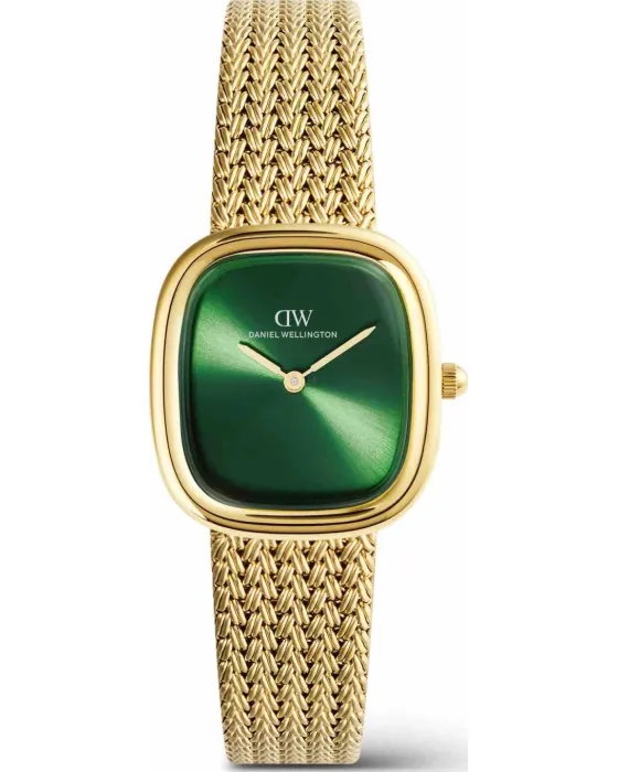 Γυναικείο ρολόι Daniel Wellington Margot Braided Mesh Emerald DW00100967, Πράσινο καντράν, Μπρασελέ από Ανοξείδωτο ατσάλι