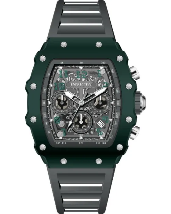 Ανδρικό ρολόι Invicta Racing Chronograph 69735, Ασημί καντράν, Λουρί από Σιλικόνη