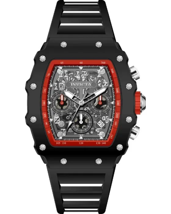 Ανδρικό ρολόι Invicta Racing Chronograph 69736, Ασημί καντράν, Λουρί από Σιλικόνη