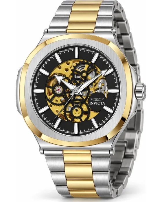 Ανδρικό ρολόι Invicta Objet D Art Automatic 70002, Μαύρο καντράν, Μπρασελέ από Ανοξείδωτο ατσάλι