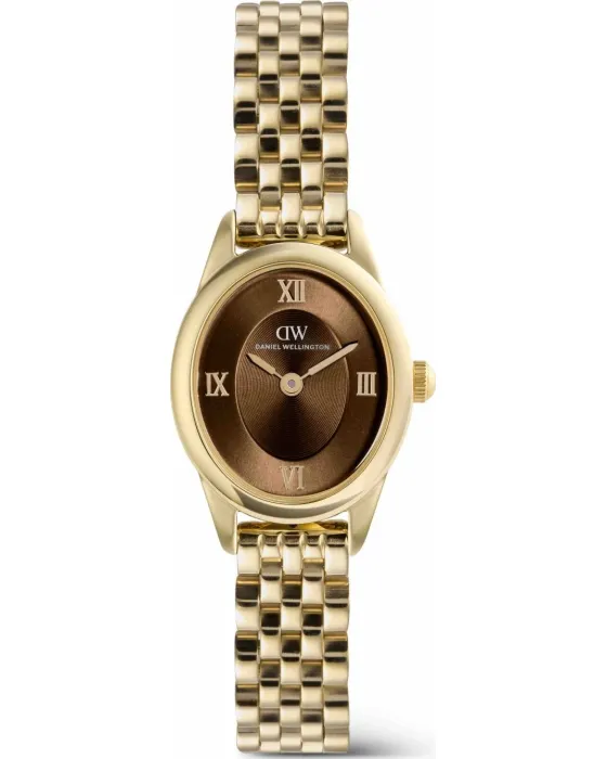 Γυναικείο ρολόι Daniel Wellington Ophelia Mini Beans DW00101018, Καφέ καντράν, Μπρασελέ από Ανοξείδωτο ατσάλι