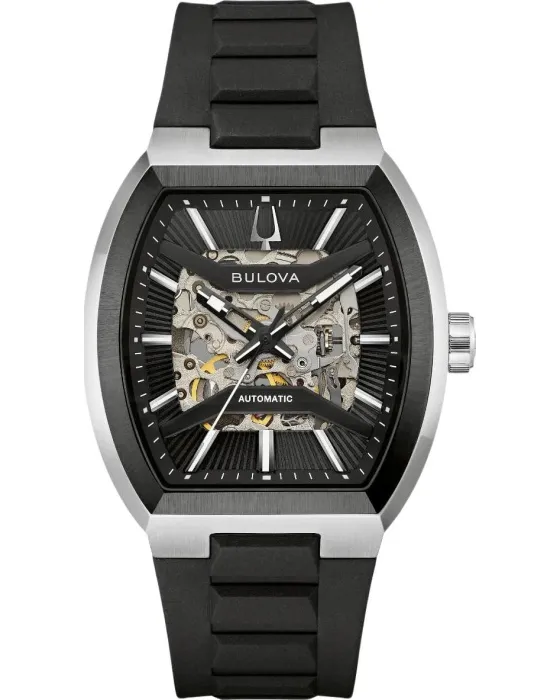Men's watch Bulova Maquina Automatic 98A346, Black dial, Strap in Rubber