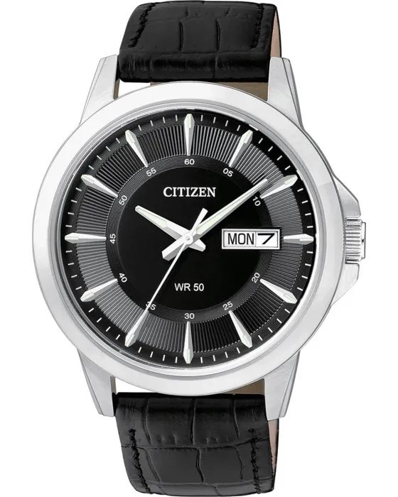 Men's watch Citizen Sport BF2011-01EE, Black dial, Strap in Leather
