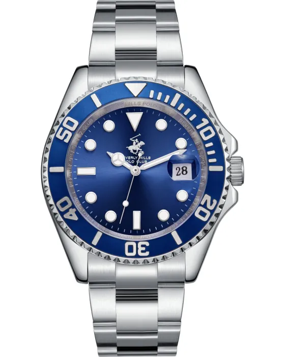 Ανδρικό ρολόι Beverly Hills Polo Club BP3797X.390, Μπλε καντράν, Μπρασελέ από Ανοξείδωτο ατσάλι