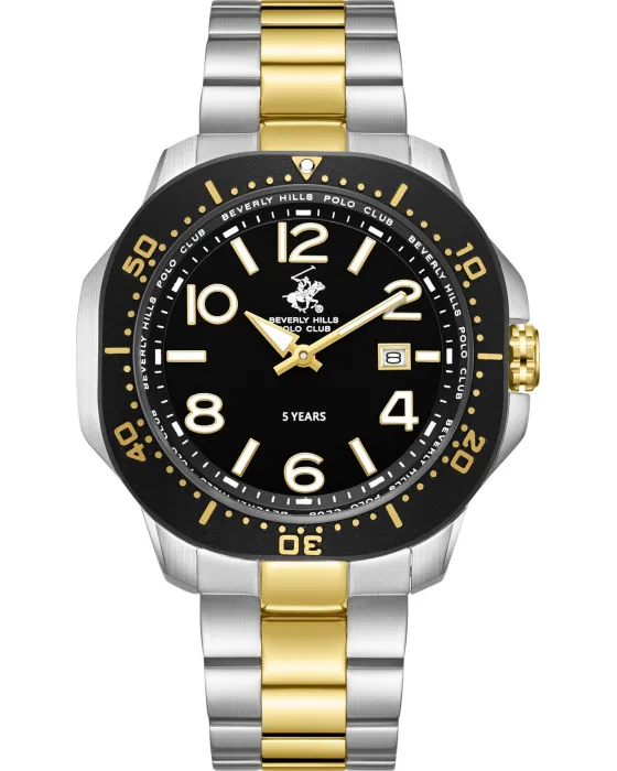 Ανδρικό ρολόι Beverly Hills Polo Club BP3884X.350, Μαύρο καντράν, Μπρασελέ από Ανοξείδωτο ατσάλι