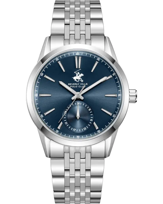 Ανδρικό ρολόι Beverly Hills Polo Club BP3913X.390, Μπλε καντράν, Μπρασελέ από Ανοξείδωτο ατσάλι