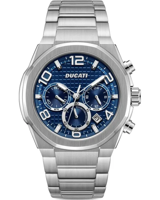 Ανδρικό ρολόι Ducati DT006 Chronograph DTWGI0001101, Μπλε καντράν, Μπρασελέ από Ανοξείδωτο ατσάλι