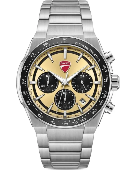 Ανδρικό ρολόι Ducati Nitro Chronograph DTWGI0003204, Χρυσό καντράν, Μπρασελέ από Ανοξείδωτο ατσάλι