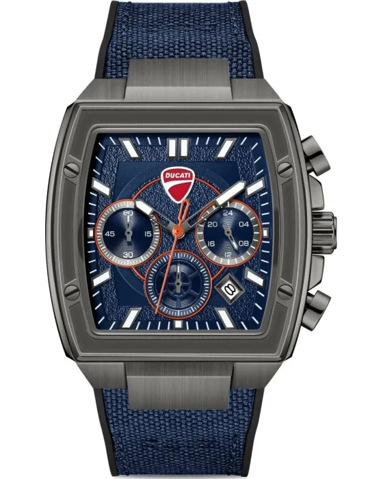 Ανδρικό ρολόι Ducati Force Chronograph DTWGO0004903, Μπλε καντράν, Λουρί από Σιλικόνη / Υφασμάτινο