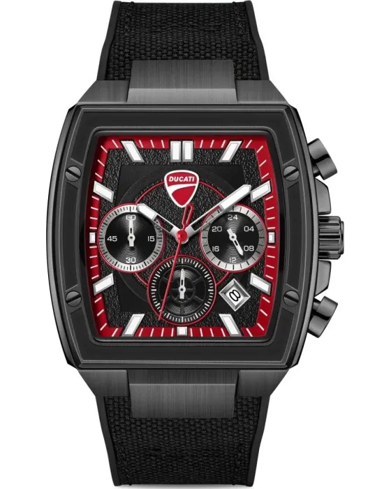 Men's watch Ducati Force Chronograph DTWGO0004904, Black / Red dial, Strap in Fabric / Silicone