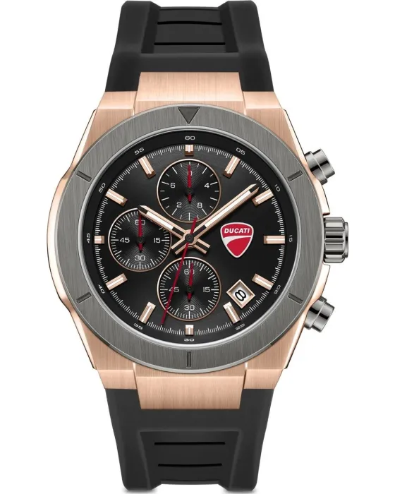 Men's watch Ducati Frontier Chronograph DTWGO0005002, Black dial, Strap in Silicone