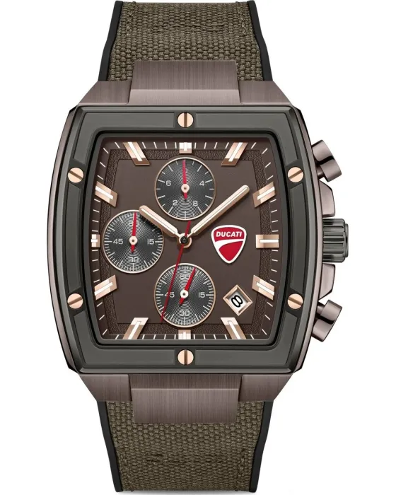 Men's watch Ducati Voyage Chronograph DTWGO0005103, Brown dial, Strap in Fabric / Silicone
