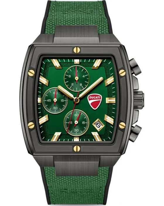 Men's watch Ducati Voyage Chronograph DTWGO0005105, Green dial, Strap in Fabric / Silicone