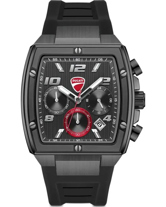Men's watch Ducati Pioneer Chronograph DTWGO0005201, Black dial, Strap in Silicone