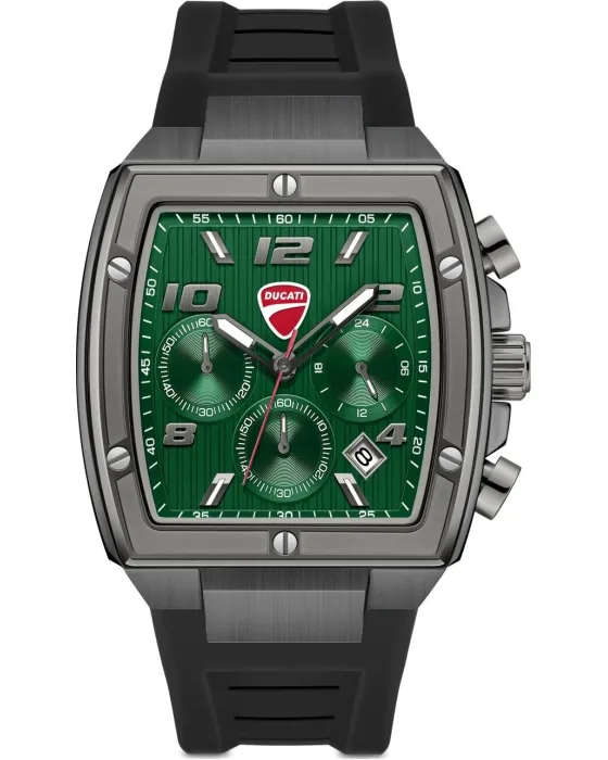 Men's watch Ducati Pioneer Chronograph DTWGO0005202, Green dial, Strap in Silicone