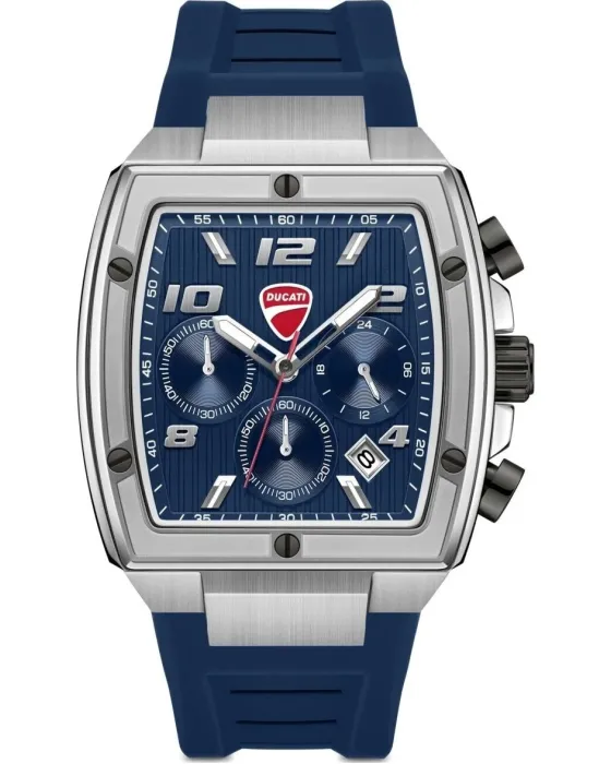 Ανδρικό ρολόι Ducati Pioneer Chronograph DTWGO0005203, Μπλε καντράν, Λουρί από Σιλικόνη