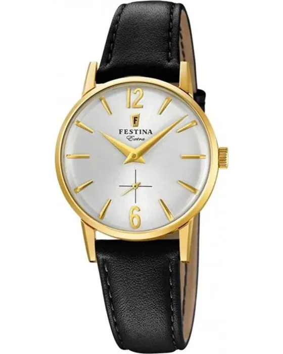 Γυναικείο ρολόι Festina F20255 / 1, Ασημί καντράν, Λουρί από Δερμάτινο