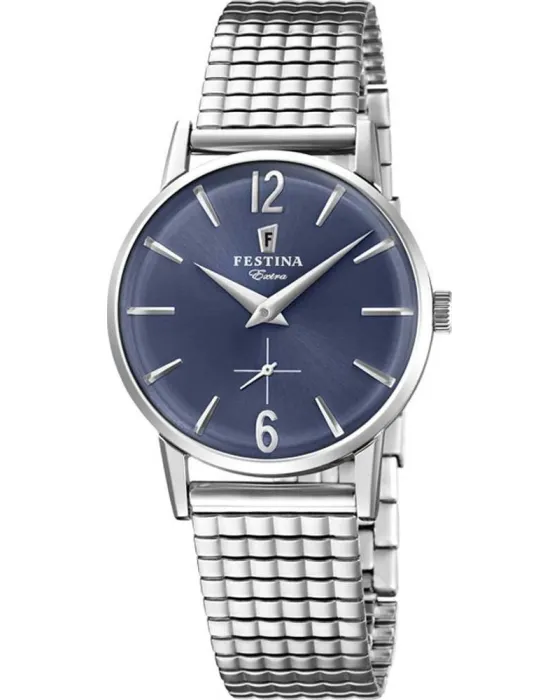 Γυναικείο ρολόι Festina Classic F20256 / 3, Μπλε καντράν, Μπρασελέ από Ανοξείδωτο ατσάλι