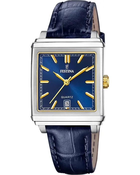 Γυναικείο ρολόι Festina F20682 / 5, Μπλε καντράν, Λουρί από Δερμάτινο