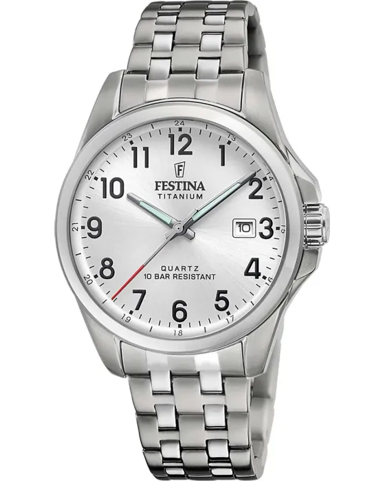 Men's watch Festina Titanium F20696 / 1, Silver dial, Bracelet in Titanium