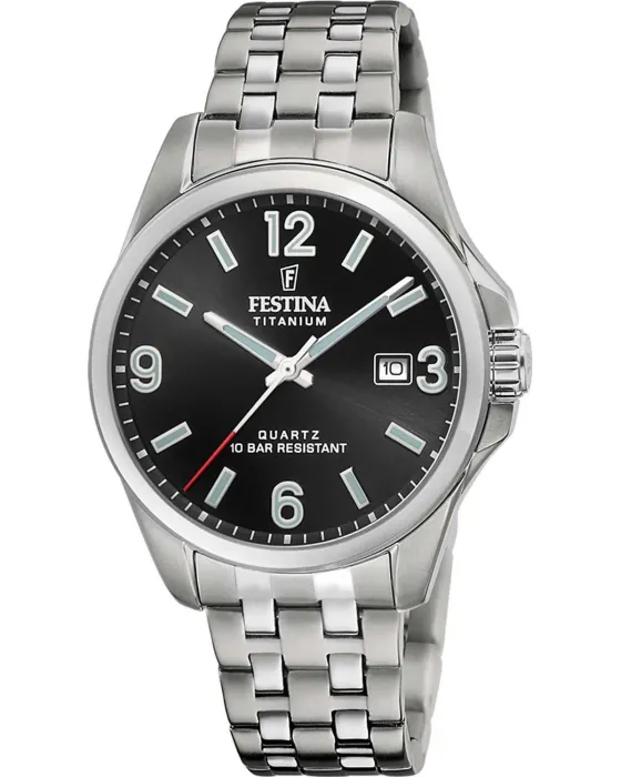 Men's watch Festina Titanium F20696 / 3, Black dial, Bracelet in Titanium