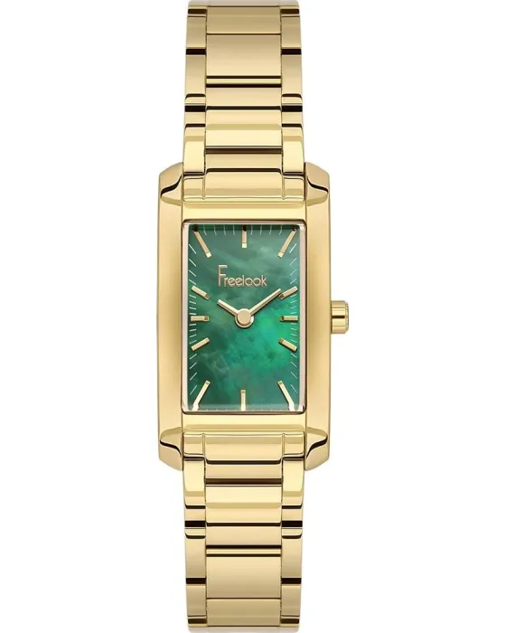 Γυναικείο ρολόι Freelook Jolie Diamond FL.1.10553-4, Πράσινο / Φίλντισι καντράν, Μπρασελέ από Ανοξείδωτο ατσάλι