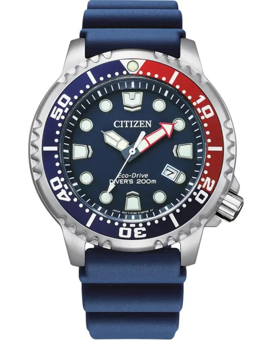 Ανδρικό ρολόι Citizen Promaster Eco-Drive BN0168-06L, Μπλε καντράν, Λουρί από Καουτσούκ
