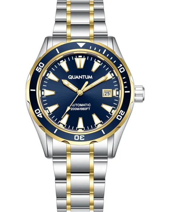 Ανδρικό ρολόι Quantum Barracuda BAR1217B.270, Μπλε καντράν, Μπρασελέ από Ανοξείδωτο ατσάλι