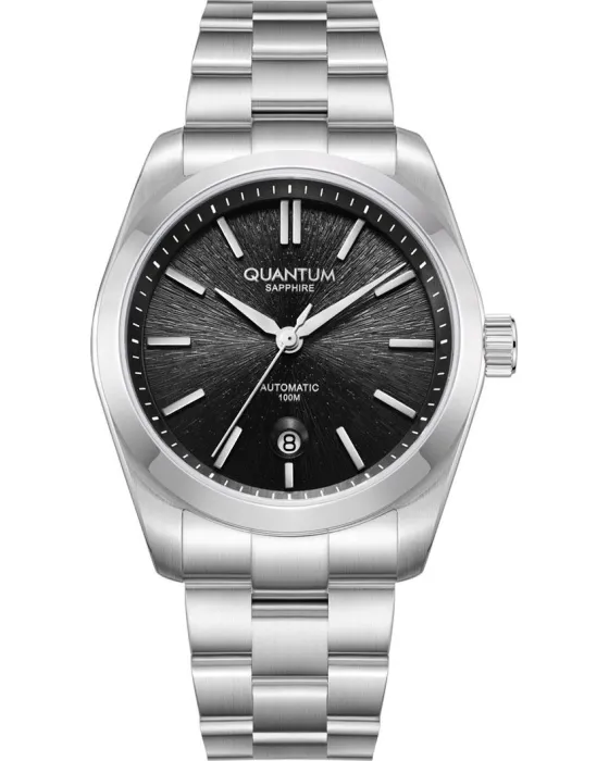 Ανδρικό ρολόι Quantum Q-Master QMG1228B.350, Μαύρο καντράν, Μπρασελέ από Ανοξείδωτο ατσάλι