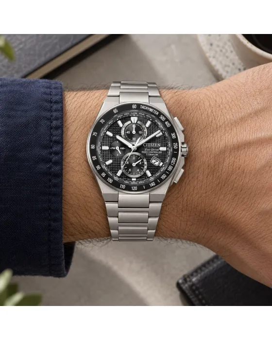 Citizen Eco-Drive Radio Controlled Chronograph AT8390-55E, όψη 4