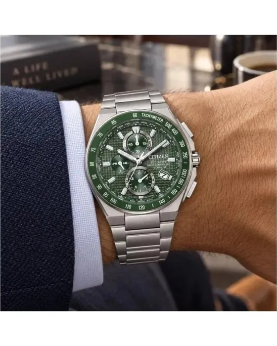 Citizen Eco-Drive Radio Controlled Chronograph AT8398-53X, όψη 4