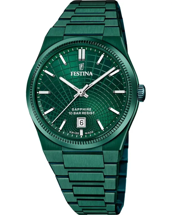 Men's watch Festina F20079 / 1, White dial, Bracelet in Stainless Steel