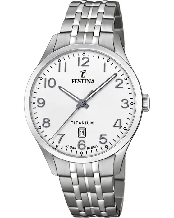 Men's watch Festina F20466 / 1, Silver dial, Bracelet in Titanium