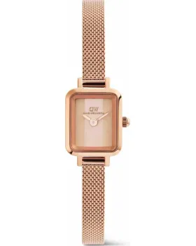 Γυναικείο ρολόι Daniel Wellington Quadro Mini Melrose Conwy DW00100962, Μπεζ καντράν, Μπρασελέ από Ανοξείδωτο ατσάλι