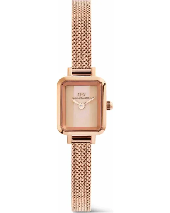 Γυναικείο ρολόι Daniel Wellington Quadro Mini Melrose Conwy DW00100962, Μπεζ καντράν, Μπρασελέ από Ανοξείδωτο ατσάλι